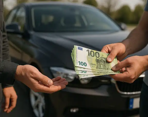Ein Kunde erhält beim Autoankauf in Siegen eine Barkaufzahlung, die den schnellen und unkomplizierten Verkauf seines Fahrzeugs ermöglicht.